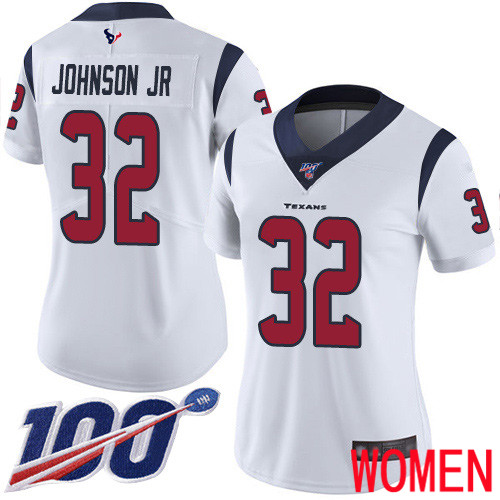 Houston Texans Limited White Women Lonnie Johnson Road Jersey NFL Football #32 100th Season Vapor Untouchable->women nfl jersey->Women Jersey